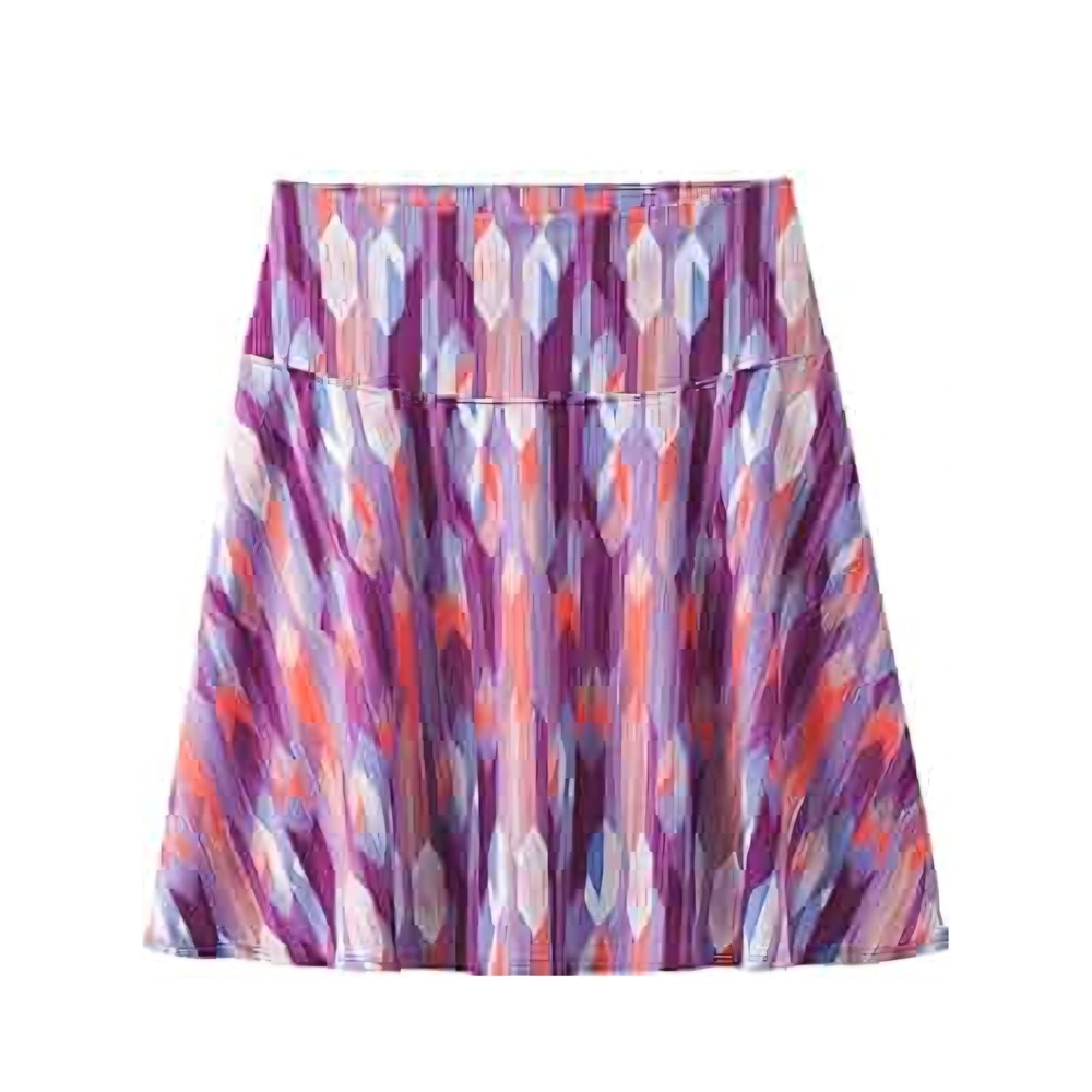 Prana Womens Purple Geometric Diamond Print Recycled Blend Athletic Skirt Size M
